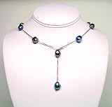HinsonGayle Extreme Baroque Collection Handpicked Premium Peacock Black Free-Form Baroque Pearl Tin Cup Necklace