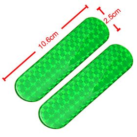 Green Car Safety Stickers Auto Light Reflectors 2 PCS
