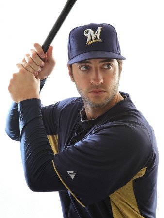 Milwaukee Brewers Photo Day, MARYVALE, AZ - FEBRUARY 24: Ryan Braun Photographic Poster Print by Jonathan Ferrey, 18x24