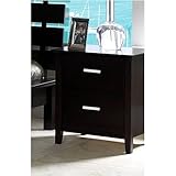 Coaster Contemporary Style Night Stand, Cappuccino Wood Finish