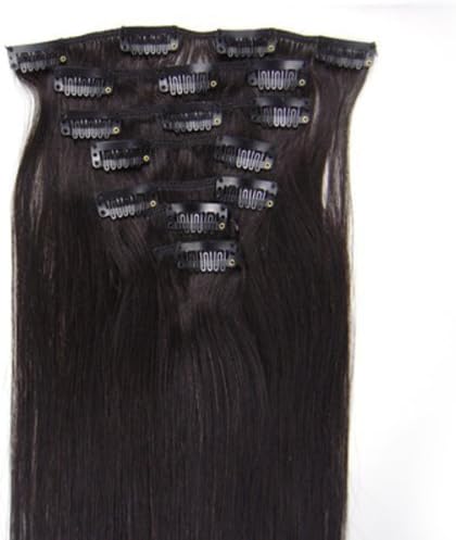 26" 10pcs Natural Black #1B Clip In Remy Straight 100% Real Human Hair Extensions Full Head 160G For Thicker Hair --- Only ships from and sold by "anny hair"!!!