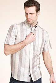 Blue Harbour Linen Blend Varied Striped Shirt