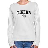 NCAA Pacific Tigers Ladies White Logo Arch Long Sleeve Classic Fit T-shirt-