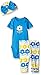Gerber Baby Three-Piece Bodysuit, Cap, and Legging Set, Flower, 12 Months