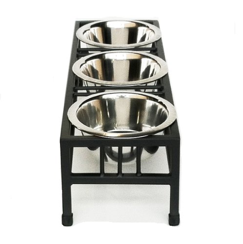 Baron Triple Bowl Dog Diner Raised Feeder