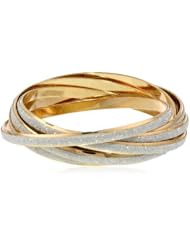 Steve Madden Silver and Gold Bangle Bracelet, 8"