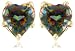 10k Yellow Gold Heart Shaped Coated Mystic Topaz Earrings