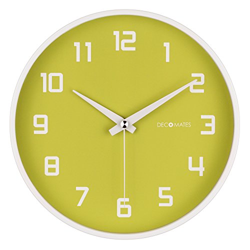 Decomates non-ticking silent wall clock, green fruity k…