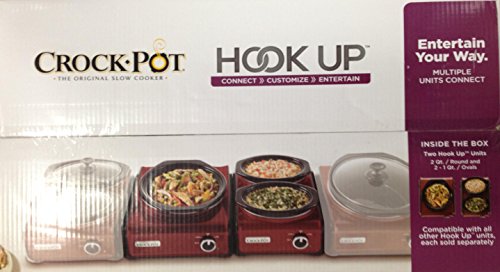 Crock-Pot Hook Up 2 Unit, 2-1Qt and 1-2Qt Red