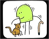 Mauspad mit Dekoration - senior, menschlich, K�rper, Einzelpersonen, Individuums, Personen, Katze, B�rger, �ltere Menschen, Menschen, Leute, Haustier, Tier, Eintritt in den Ruhestand, Person, Zuckerrohr