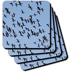 Canada Geese, Branta canadensis - Set Of 4 Ceramic Tile Coasters