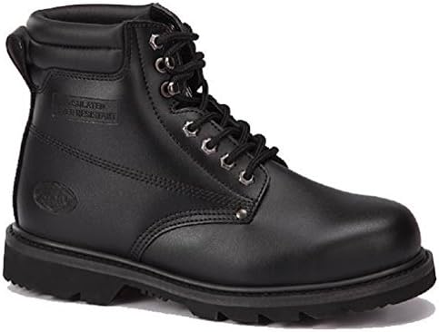Men's Construction Steel Toe Boots Genuine Leather Short Engineer, Insulated and water Resistant BLACK shoes - Sizes 6-13 (9.5)