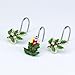 Ceramic Ivory Santa & Mistletoe Shower Curtain Hooks