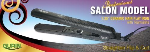 Ceramic Tourmaline Flat Iron Hair Straightener, 1.25 Inch with Carrying Case