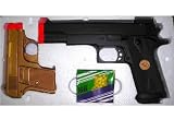 2 Airsoft Pistol Set in Carry Case black and gold
