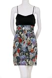 Event Faux Wrap Multi Floral Print Contrast Spaghetti Strap Metal Beaded Trim Detail Multi Color