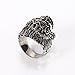 PAURO Cool Feather Dayak Indian Headdress Punk Skull Stainless Steel Mens Ring