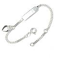 Baby Kinder ID Armband, 925 Silber, inkl. Gravur, 12- 14 cm, mit Herz Anh�nger