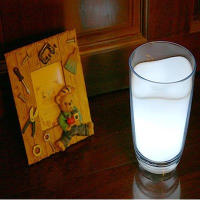 Milk Glass Cup LED Night Light Lamp