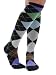 Womens Multi Colored Argyle Knee High Socks Earth