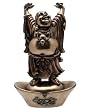 Casted Bronze Happy Buddha (Hotei) Statue on a Nugget