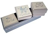 from WHITE COTTON CARDS White Cotton Cards Baby First Tooth/ Curl/ Hospital Bracelet Box (Blue Pram, Bliss Range) (Model BBB5)