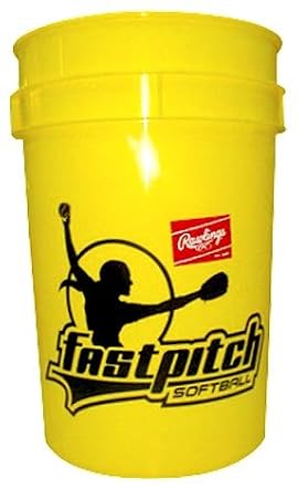 Rawlings BUCKOLFPX Fast Pitch Practice Softballs in Bucket (18 Balls Included)