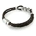Brown Thin Cord Braided Leather Bracelet