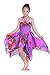 Girl Gypsy Uneven Button Hawaiian Luau Dress in Purple
