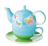 41evKt3JZmL. SL160  Mila Hand Painted Ceramic Tea for One, Butterflies, 380ml