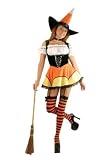 Womens and Young Adult Sweet and Sassy Candy Corn Witch Costume Wow includes the cool stockings too! Womens and Young Adult Sweet and Sassy Candy Corn Witch Costume Wow includes the cool stockings too!