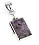Handcrafted Purple Swirled Genuine Russian Charoite Sterling Silver Rectangular Slide Pendant