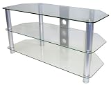 Icon Auto 4250 - Glass LCD & Plasma TV Stand -Up to 50 or  60KG - Clear Glass
