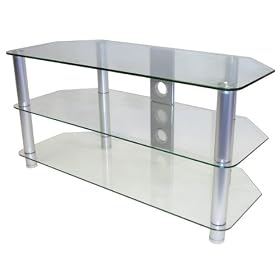 Icon Auto 4250 - Glass LCD & Plasma TV Stand -Up to 50" or  60KG - Clear Glass