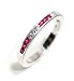 Anniversary Band or Stacking Ring, Channel Set Half Circle with Alternating Diamond and Ruby, with Fine Millgrain Edge, 18k White Gold, Ring Size 7.25 (T.w 0.40)