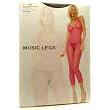 Music Legs Crochet Footless Bodystocking with Peek-A-Boo Sides - Black
