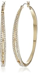 Jessica Simpson Large Split Organic Pave Hoop Earrings