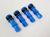 NISSAN WHEELS BILLET ALUMINUM VALVE STEM CAP KIT BLUE