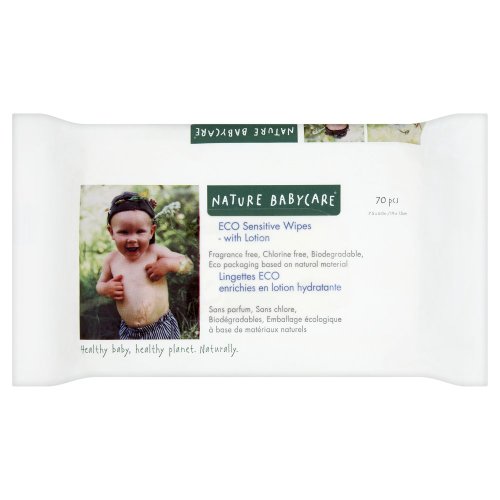 Nature babycare Eco Sensitive Wipes with Lotion, 70-Count Box (Pack of 10)