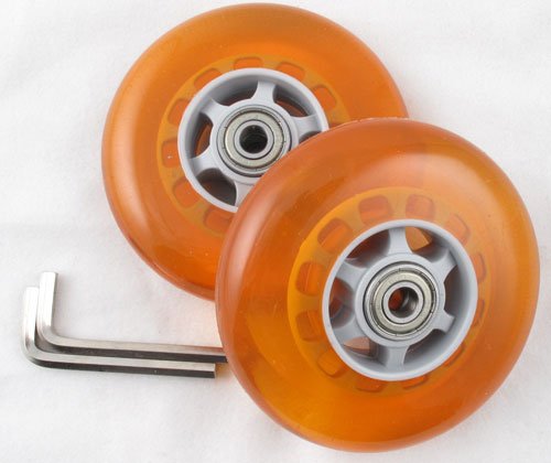 Set of 2 Orange Kick Scooter Razor Scooter Replacement wheels with bearings