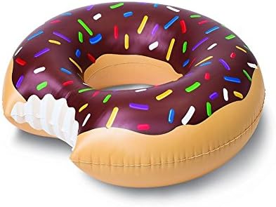 Sumeio Donut Pool Float Big Chocolate Inflatable Swimming Beach Toy for Boys and Girls