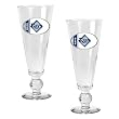 Tampa Bay Rays MLB 2pc Pilsner Glass Set with Baseball on stem - Oval Logo by Great American Products