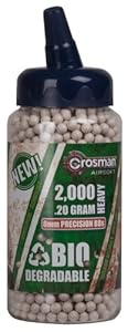 Crosman 6mm biodegradable airsoft BBs, 0.20g, 2000 rds, white