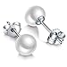 Sinya Freshwater Cultured Pearl Stud Earring in Sterling Silver 5mm to 12mm