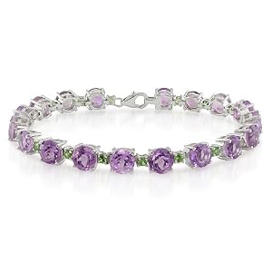 22 3 4ct Amethyst Silver Bracelet. Measuring 8. Lobster Clasp by
