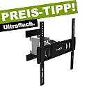 Vollbewegliche ausziehbare TV Wandhalterung PM-MOTION-52 (ultra flach). Nur 34mm Wandabstand bis 268mm ausziehbar, mit VESA 300 x 300 bis 400 x 400 auch 400 x 200 (entspricht 28-56 Zoll, auch 32, 42 und 55). Wandhalter optimal f&uuml;r Plasma, LCD und LED Fernseher von Panasonic, Sony, Samsung, LG und Toshiba. Mit 30 kg Tragkraft eine f&uuml;r fast alle Flachbildfernseher geeignete Halterung. +/-45&deg; schwenkbar und +/-15&deg; neigbar. Original PureMounts Wandhalterungen.