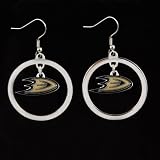 NHL Anaheim Ducks Floating Logo Hoop Earrings