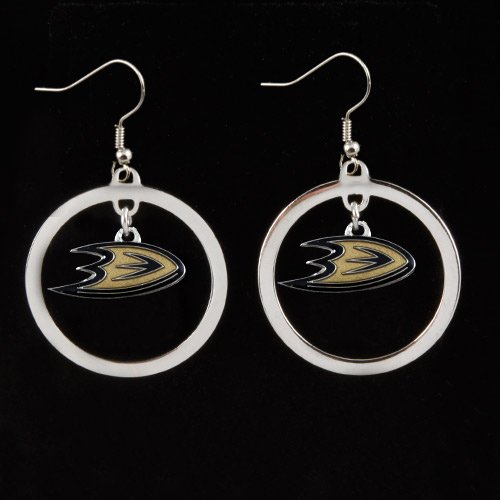 Anaheim Ducks Floating Logo Hoop Earrings