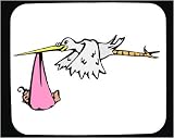 Mouse Pad with baby, flying, stork, carrying, bird