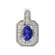 14K White Gold Tanzanite and Diamond Pendant